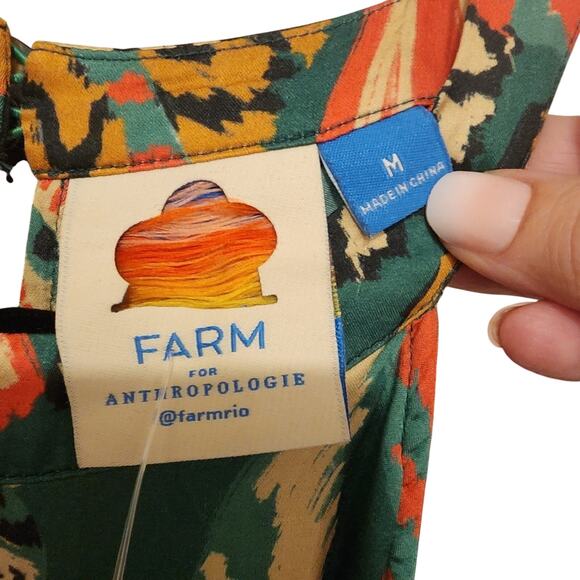 Farm Rio Green &Brown Bohemian Jumpsuit Size Medium - Picture 7 of 7